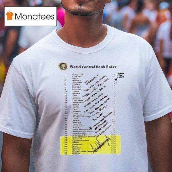 Trump World Central Bank Rates Should Be Here T Shirt