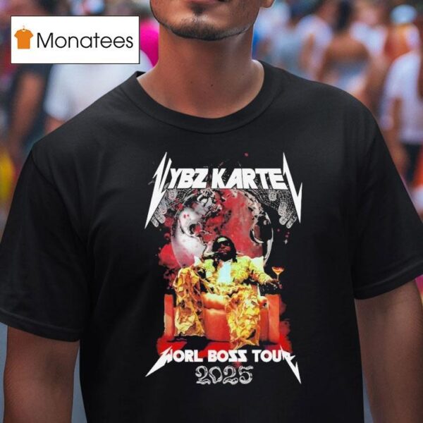 Vybz Kartel Worl Boss Tour Hands Globe Metal T Shirt