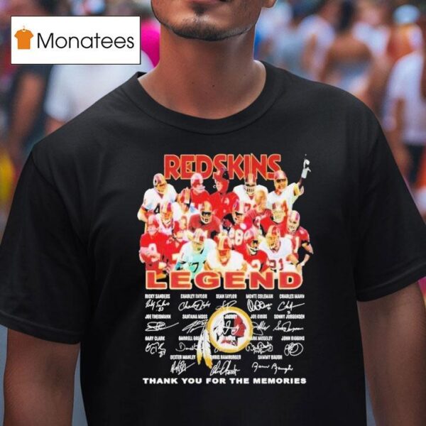 Washington Commanders Redskins Legend Thank You For The Memories Signatures T Shirt