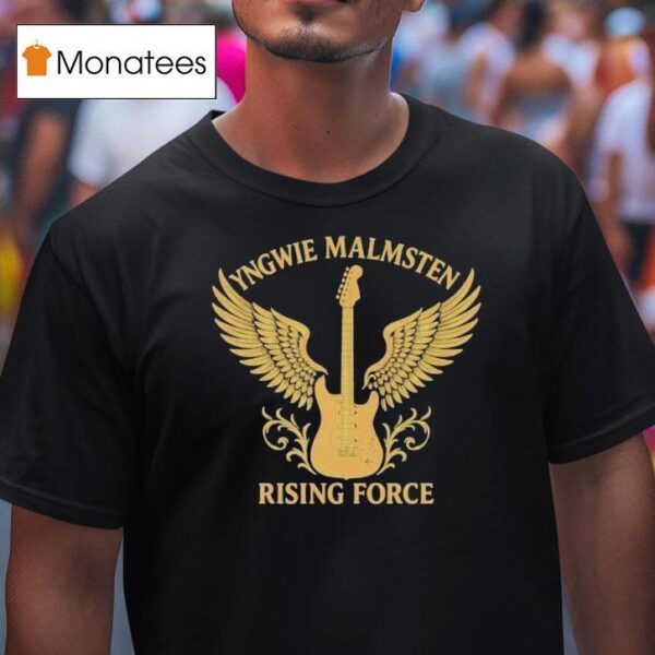 Yngwie Malmsn Rising Force Valor In Velocity Wings Guitar T Shirt