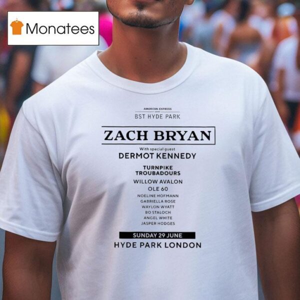 Zach Bryan With Special Guest Dermot Kennedy Turnpike Troubadours Willow Avalon T Shirt