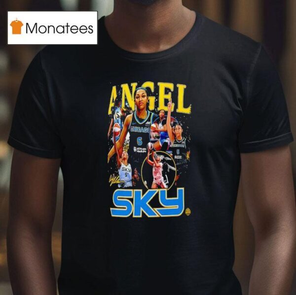 Angel Reese Chicago Sky Basketball Signature Graphic T Shirt
