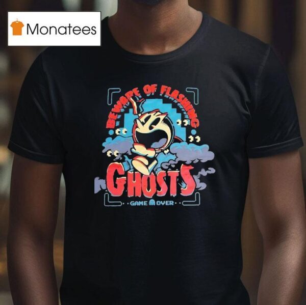 Beware Of Flashing Ghost Game Over Halloween T Shirt