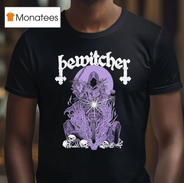 Bewitcher Biker Witch The Devil Always Mins With Rock N Roll T Shirt
