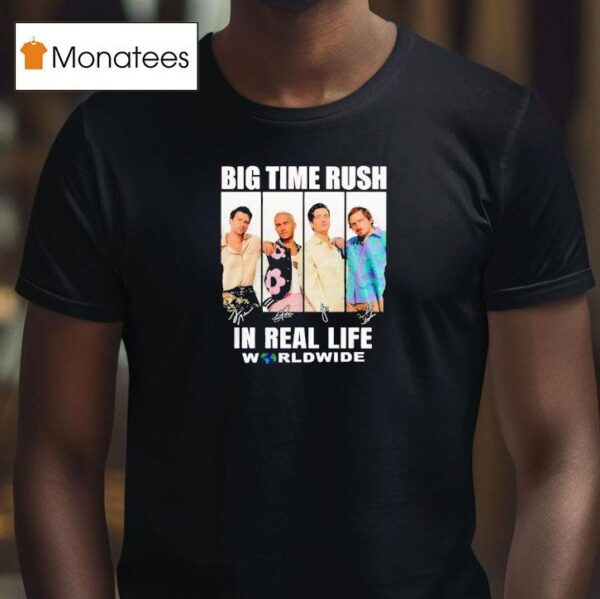 Big Time Rush X In Real Life Worldwide Signature T Shirt