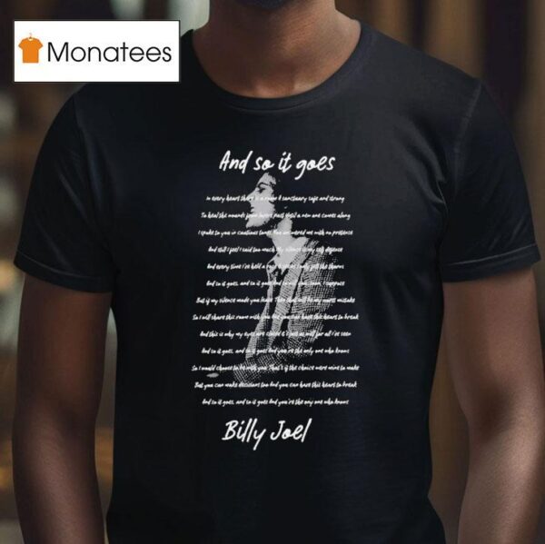 Billy Joel And So It Goes Lyrics T Shirt