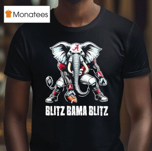 Blitz Bama Blitz Alabama Muscular Elephant Mascos T Shirt