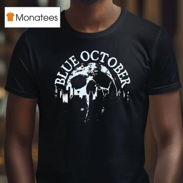 Blue October Skull Skyline Spring Tour T Shirt