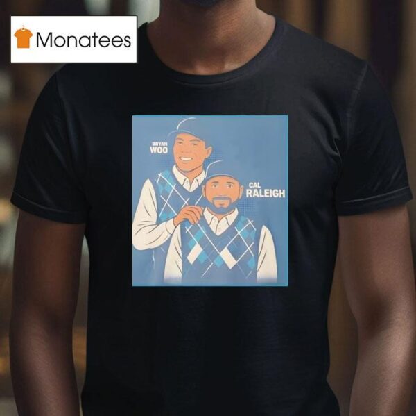 Bryan Woo Wearing Bryan Woo And Cal Raleigh T Shirt