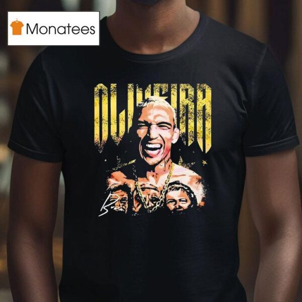 Charles Oliveira Champion Portrait Gold Lettering Ufc Ar T Shirt