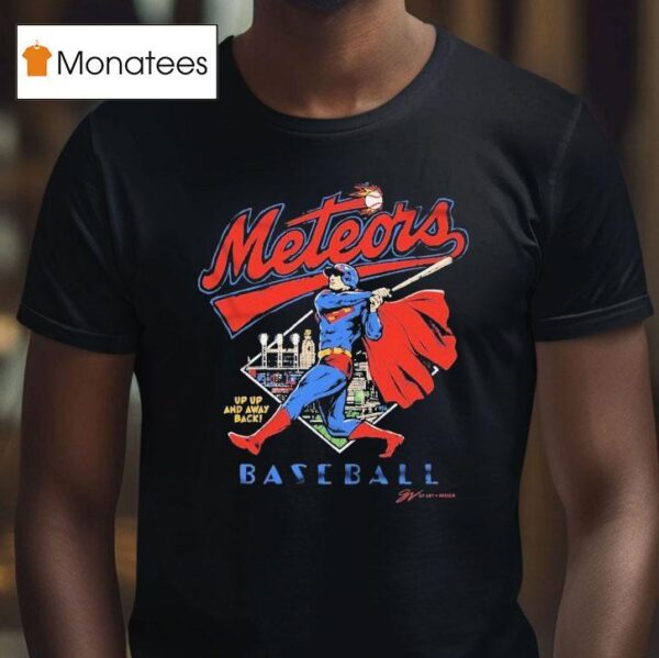 Cleveland Guardians Meteors Up Up And Away Back Superman T Shirt