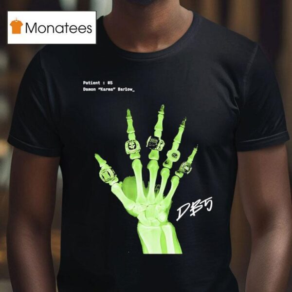 Damon Karma Barlow Hand Skeleton Rings T Shirt