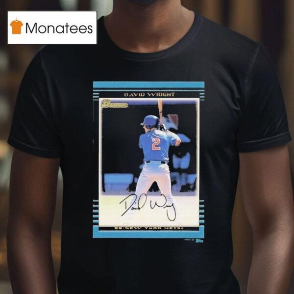 David Wright New York Mets Male Topps Baseball Card Player T Shirt