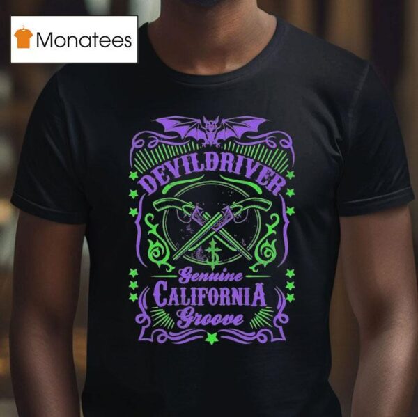 Devildriver Gemini California Groove Crossed Guns T Shirt