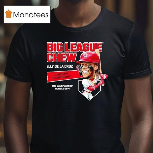 Elly De La Cruz Cincinnati Reds Big League Chew Slammin Strawberry The Ballplayers Bubble Gum T Shirt