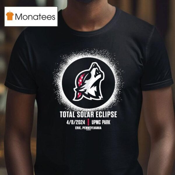 Erie Seawolves Total Solar Eclipse Howl At The Eclipse Upmc Park Milb T Shirt