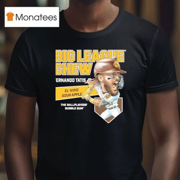 Fernando Tatis Jr San Diego Padres Big League Chew El Nino Sour Apple The Ballplayers Bubble Gum T Shirt