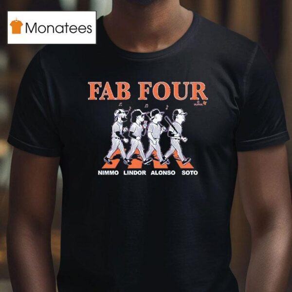 Francisco Lindor Juan Soto Pete Alonso And Brandon Nimmo Fab Four Album Road Abbey T Shirt