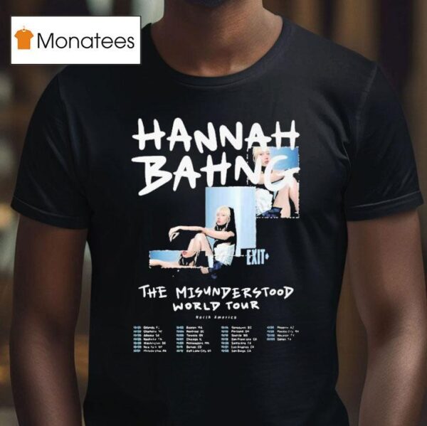 Hannah Bahng The Misunderstood World Tour Dates T Shirt