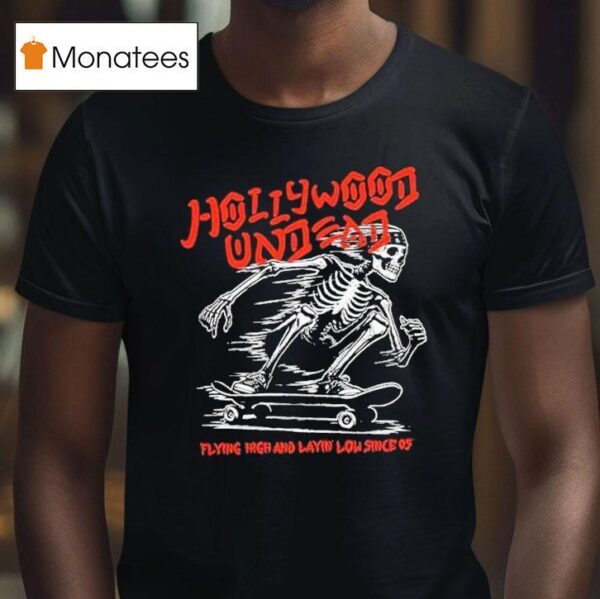 Hollywood Undead Flying High And Layin Low Skeleton Skate T Shirt