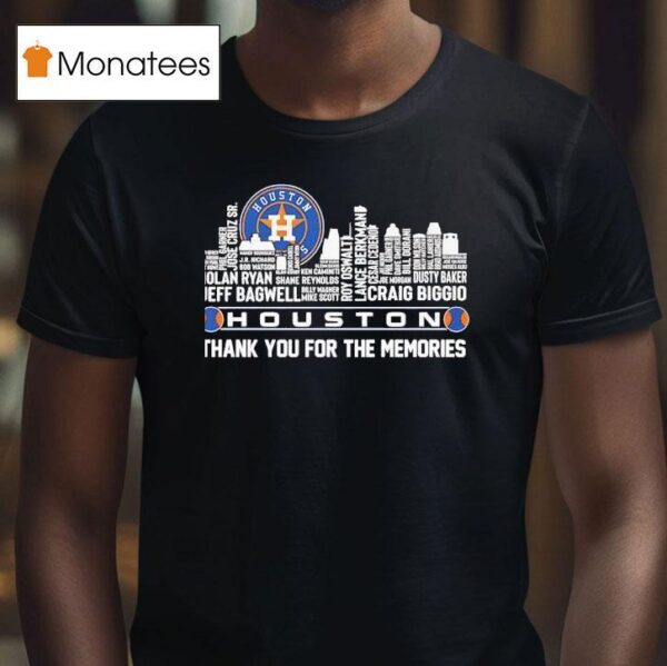 Houston Astros City Skyline All Names Of Legend Thank You For The Memories T Shirt
