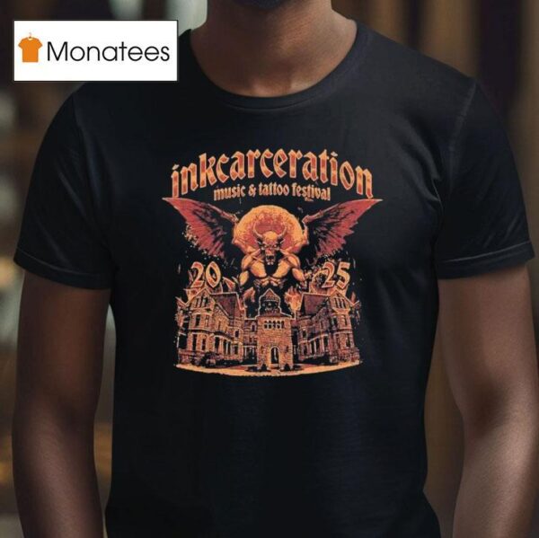 Inkcarceration Looming Gargoyle For Mansfield Ohio On July Th Th Americas Rock And Metal Tattoo Festival T Shirt