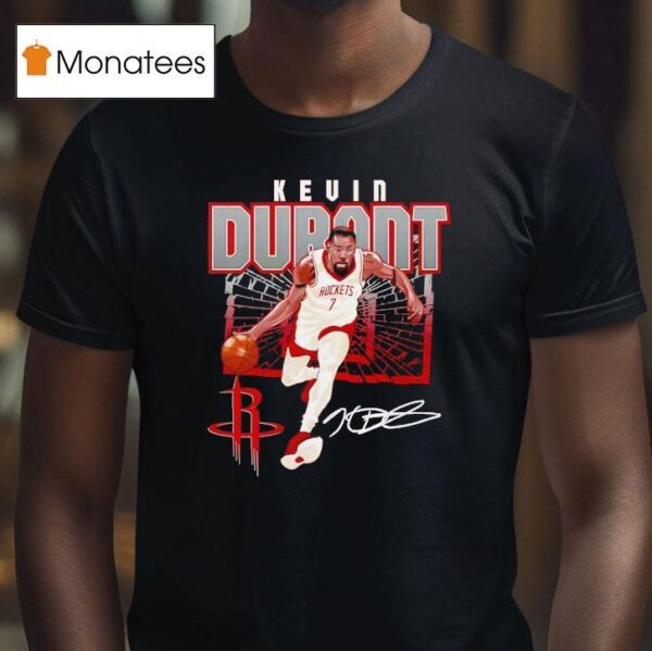 Kevin Durant Houston Rockets Basketball Singature T Shirt