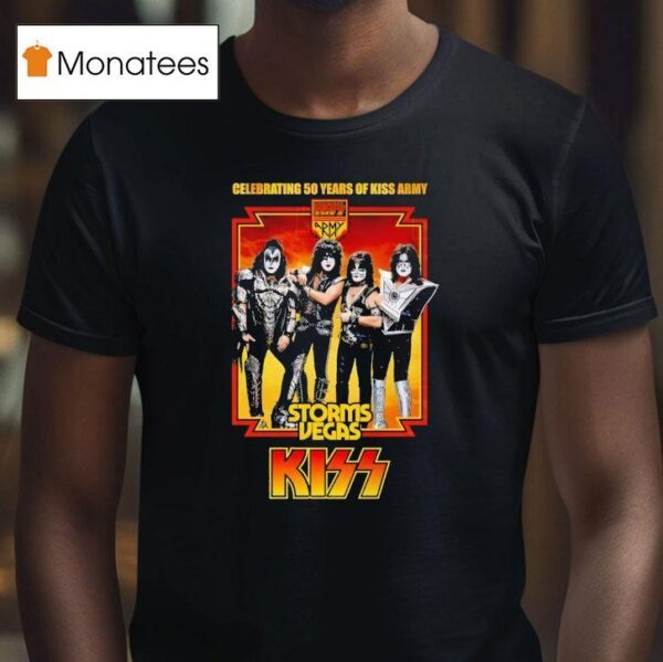 Kiss Celebrating Years Of Kiss Army Storms Vegas T Shirt