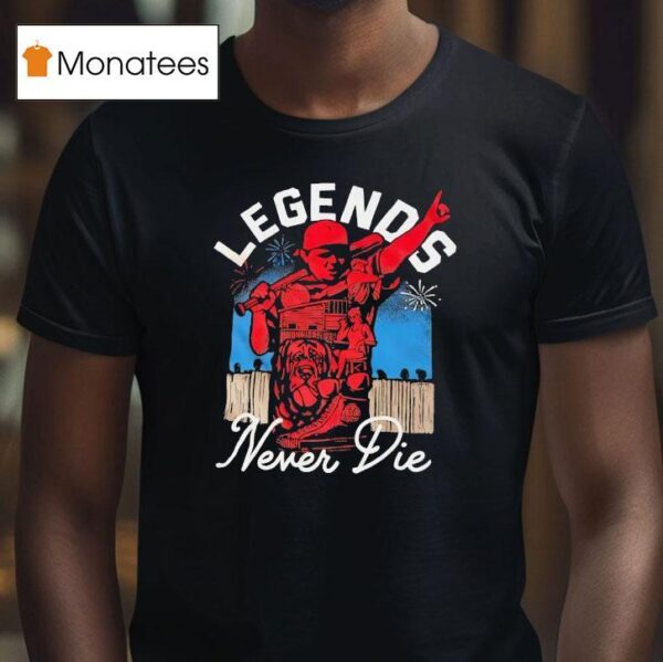 Legends Never Die Cleveland Guardians Baseball T Shirt