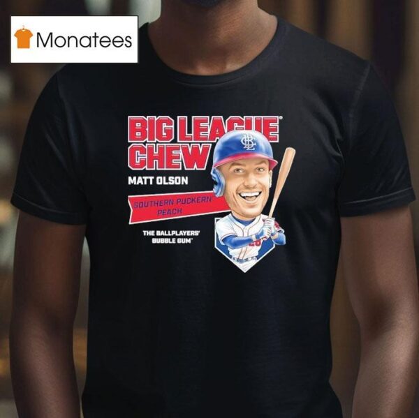 Matt Olson Atlanta Braves Big League Chew Southern Puckern Peach The Ballplayers Bubble Gum T Shirt