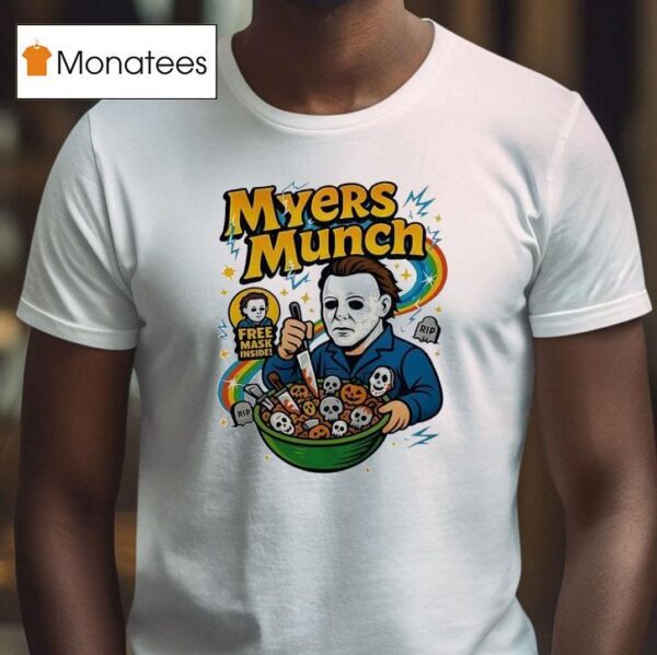 Michael Myers Munch Free Mask Inside Halloween T Shirt