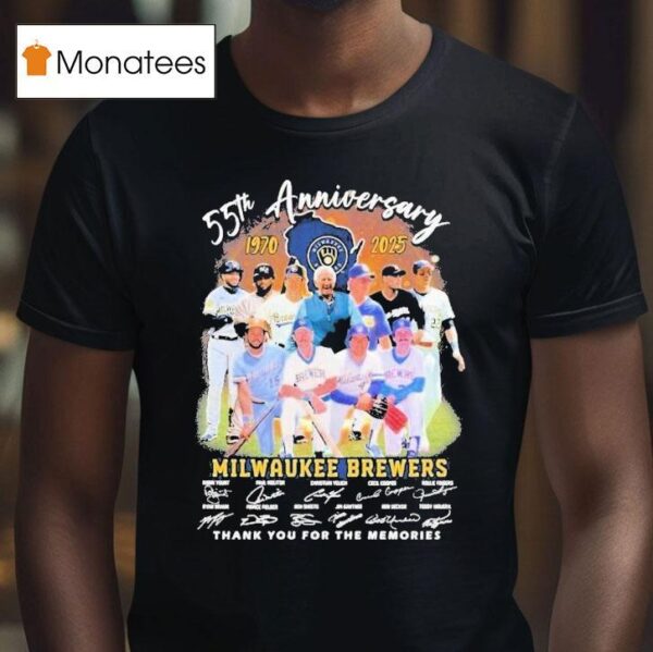 Milwaukee Brewers Th Anniversary Thank You For The Memories Signatures T Shirt