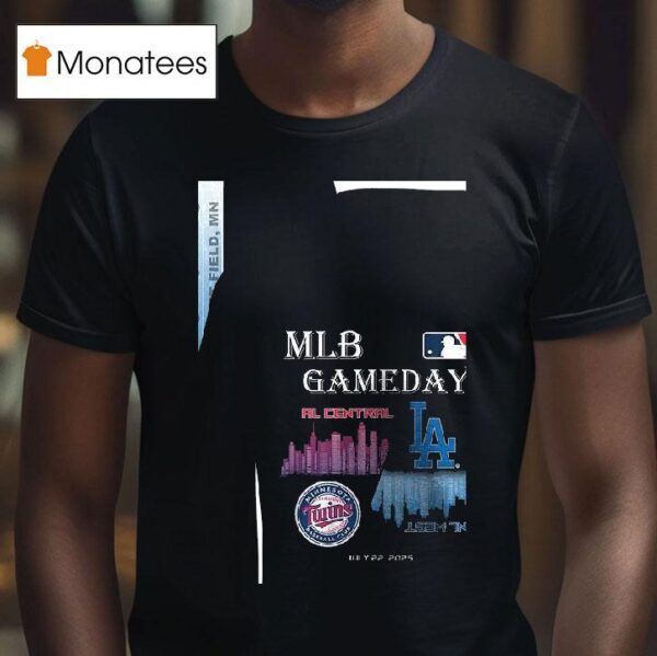 Minnesota Twins Vs Los Angeles Dodgers Mlb Gameday Schedule Skyline City T Shirt