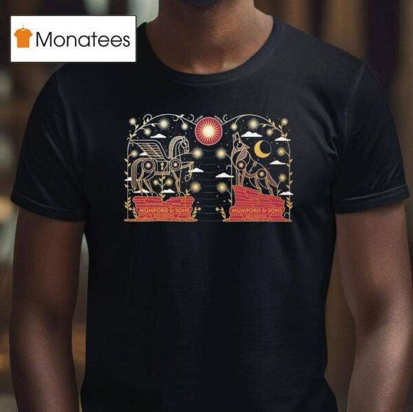 Mumford Sons Tour Red Rocks Moddison Co Horse Wolf T Shirt