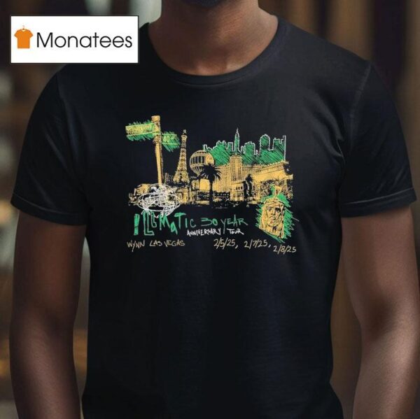 Nasir Jones Vegas Skyline Illmatic Year Anniversary Tour T Shirt