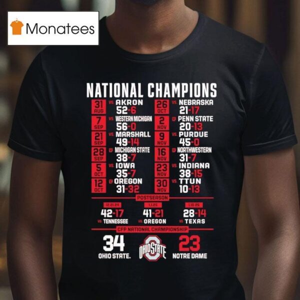 National Champions Cfp National Championship Ohio State Beat Notre Dame T Shirt