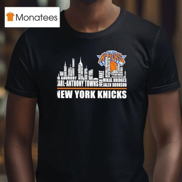 New York Knicks City Skyline All Names Of Legends T Shirt