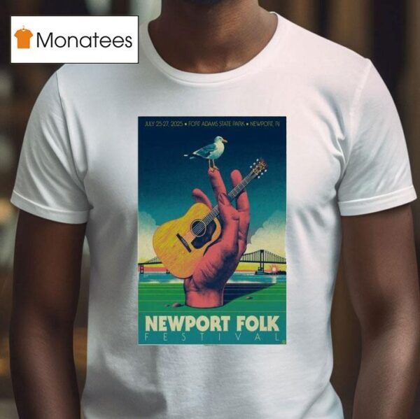 Newport Folk Festival Fort Adams State Park July Newport Ri Bird Hand Guitar T Shirt
