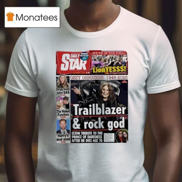 Ozzy Osbourne Trailblazer And Rock God On July With Final Photo And Elton John Farewell T Shirt