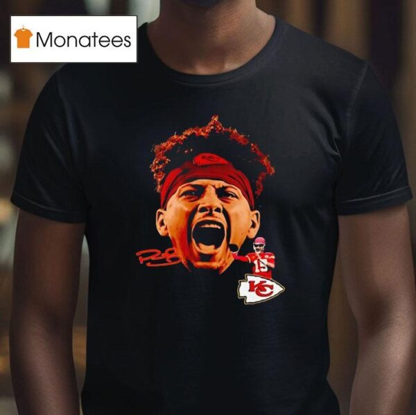 Patrick Mahomes Bigface Kansas City Chiefs Football Signature T Shirt