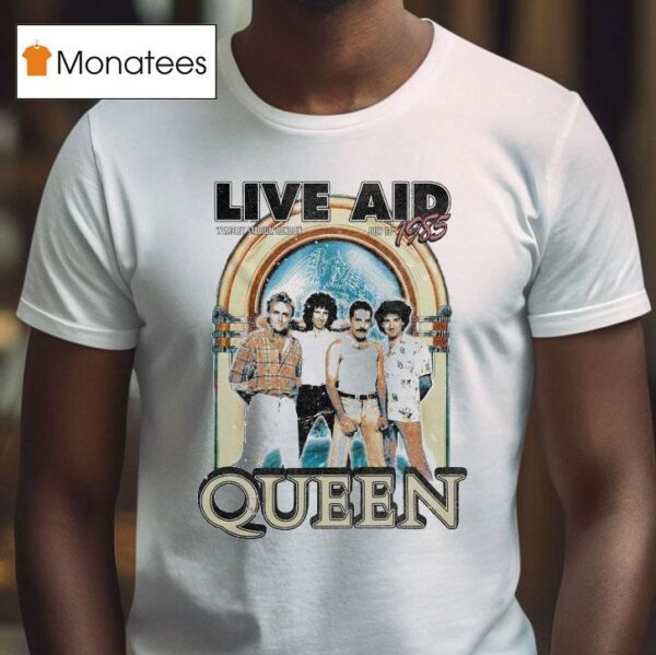 Queen At Live Aid Wembley Stadium London July Th T Shirt