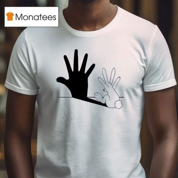 Rabbit Hand Shadow Ringer T Shirt
