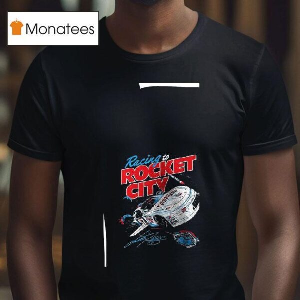 Racing To Rocket City Trash Pandas X Landon Huffman Graphic Signature T Shirt