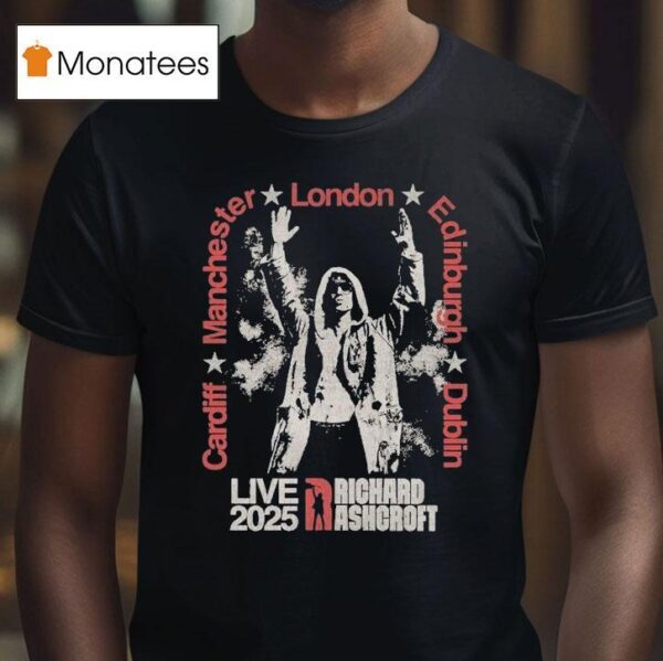 Richard Ashcroft Manchester London Edinburgh Dublin Cities Tour T Shirt