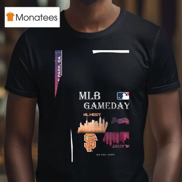 San Francisco Giants Vs Atlanta Braves Mlb Gameday Schedule Skyline City T Shirt