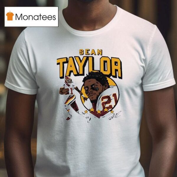 Sean Taylor Washington Commanders Signature Cartoon T Shirt