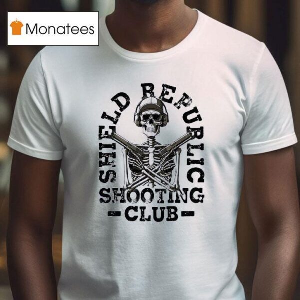 Skeleton Shield Republic Shooting Club T Shirt