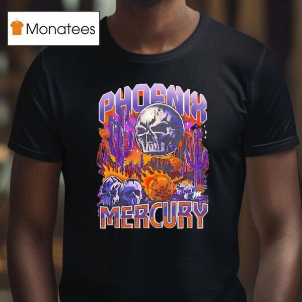 Skull Phoenix Mercury Basketball Graphic T Shirt