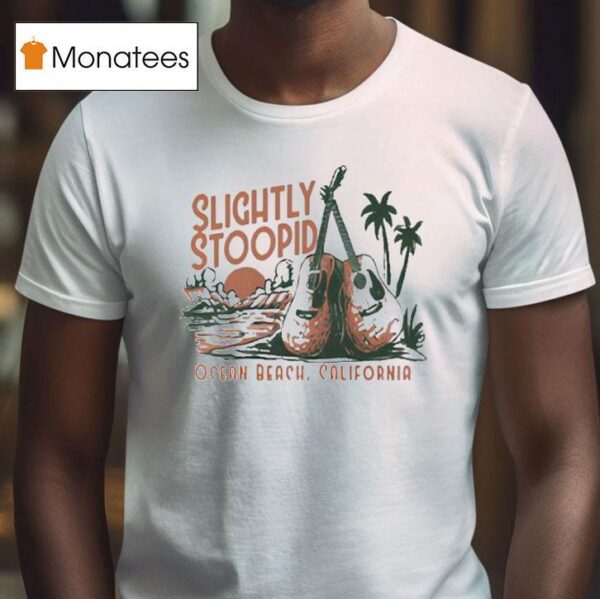 Slightly Stoopid Ocean Beach California Acoustic Beach Athletic Guitar T Shirt