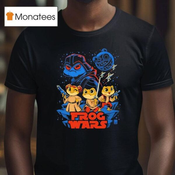 Star Wars Featuring Frogs As Darth Vader Princess Leia Luke Skywalker And Han Solo T Shirt